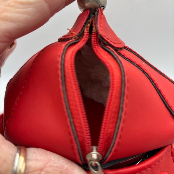 Rare PYLONES Teapot Shape Purse Vintage Red Handbag Teabag Crossbody - Picture 8 of 14